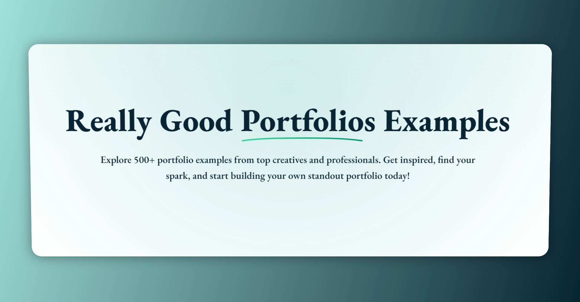 500+ Really Good Portfolio Examples | OneHour